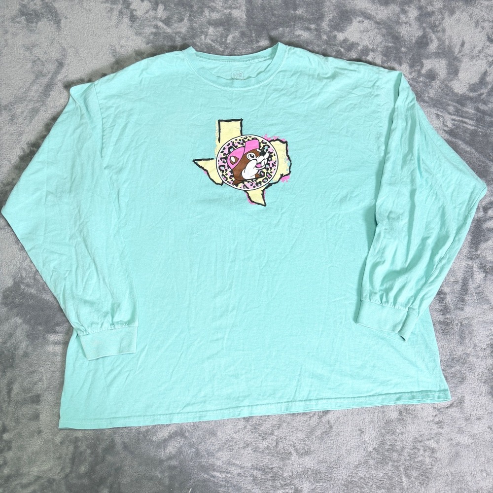 Buc-ee's XL Texas People Are My Kinda People Long Sleeve Graphic Tee Turquoise